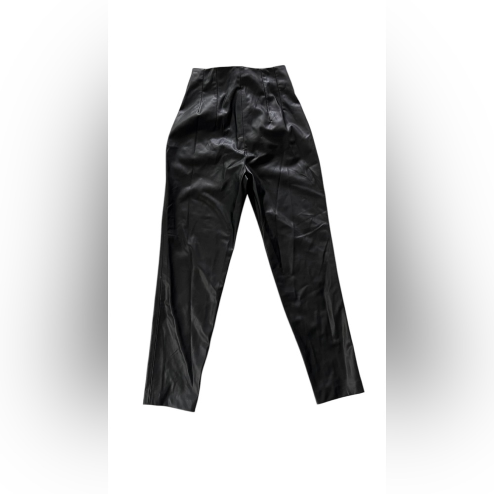 NWT Zara faux leather straight leg pants XS - Picture 8 of 10
